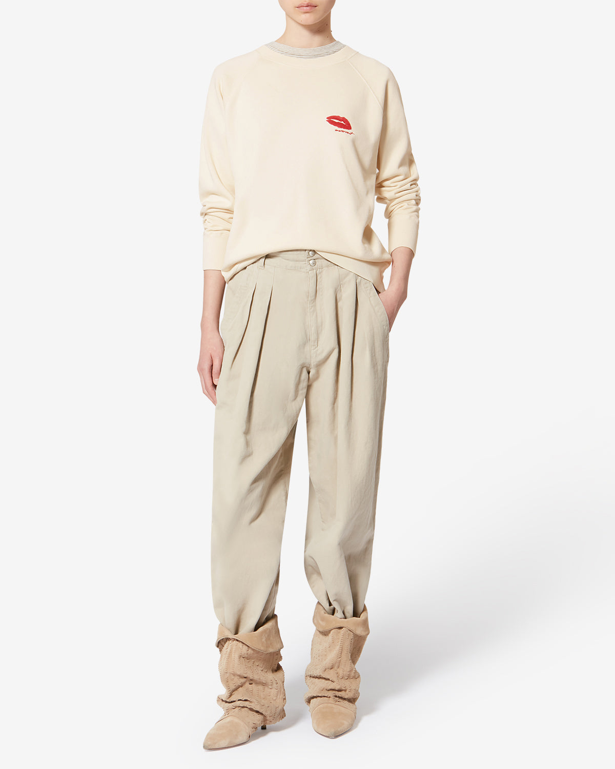 Sweatshirt millyny aus baumwolle mit logo - Naturfarben - Woman - 1