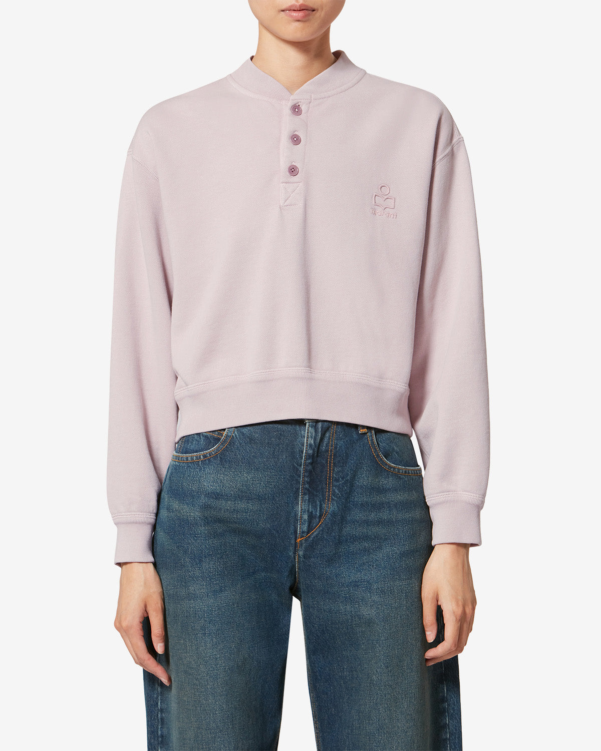 Sweatshirt simony aus baumwolle mit logo - Light pink - Woman - 3