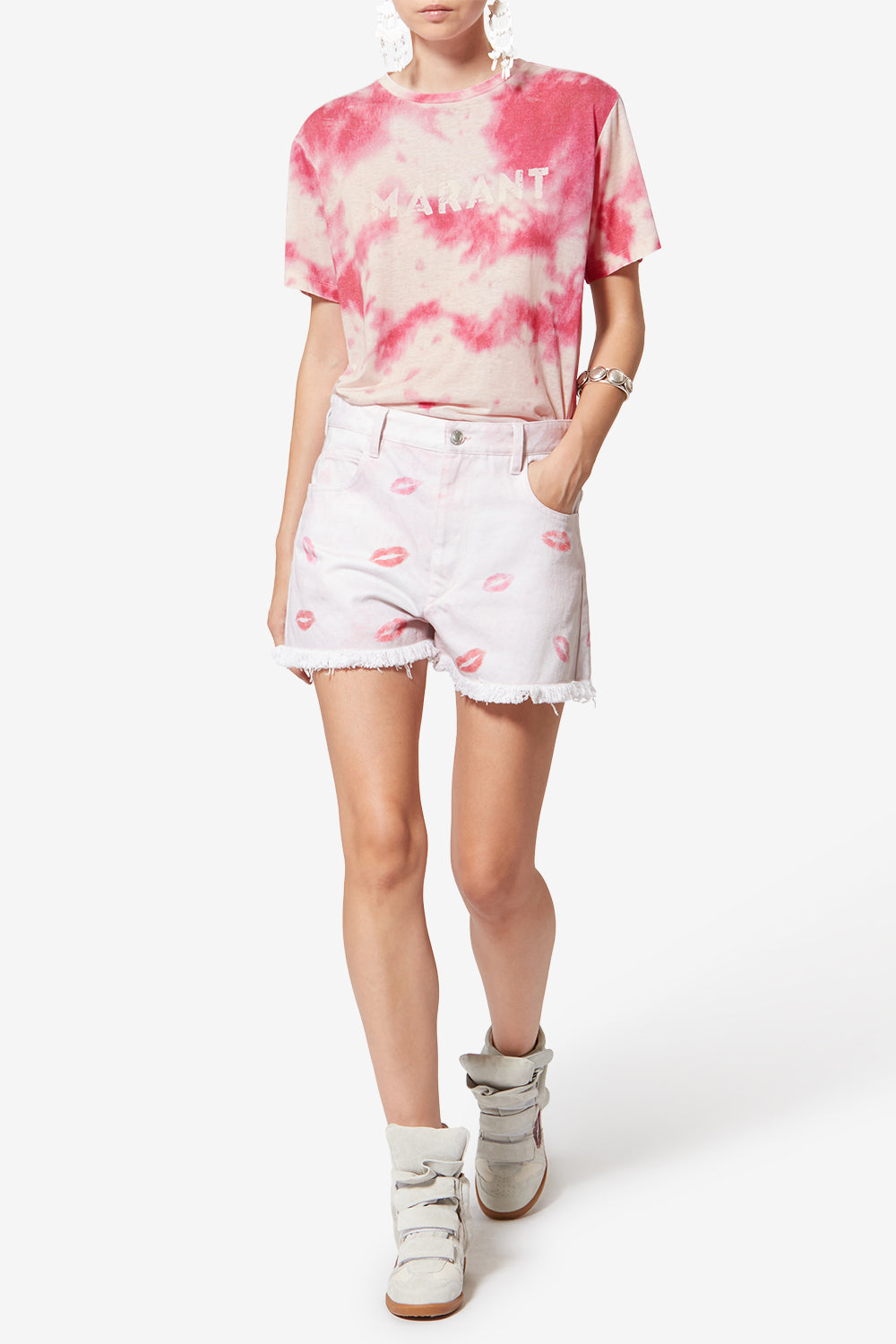 Zewel cotton t-shirt with logo - Pink - Woman - 2