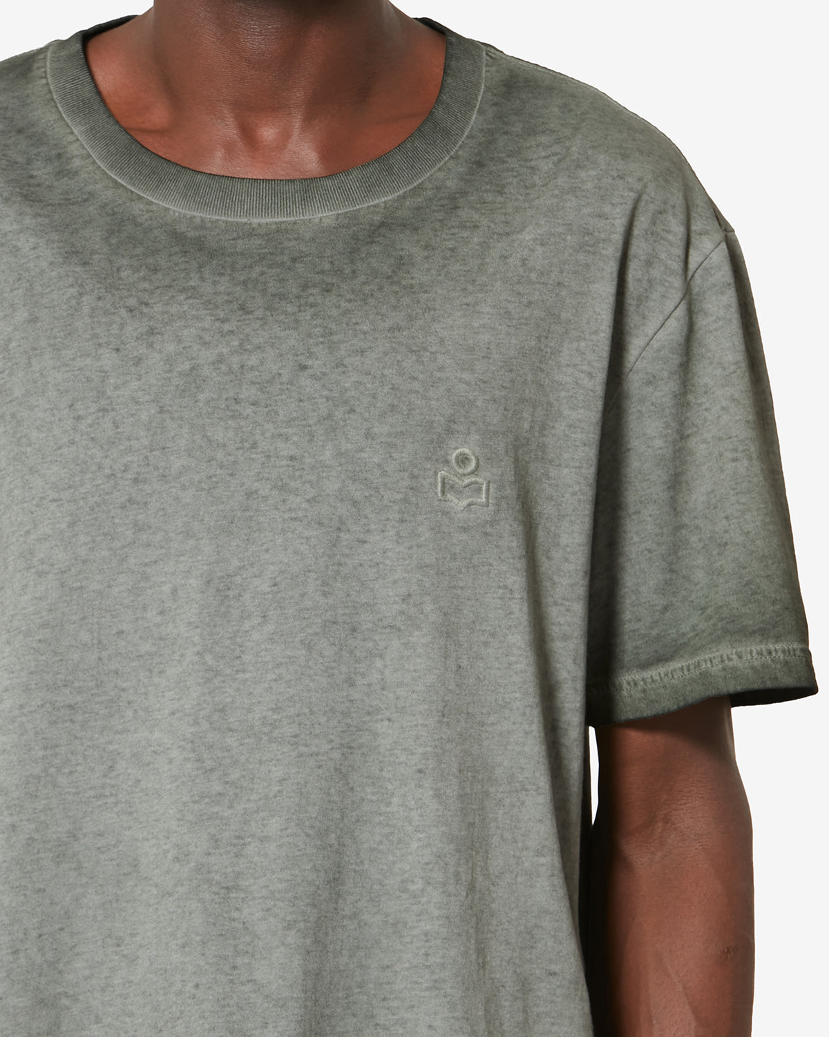 Kurzarm-t-shirt honoré aus verwaschener baumwolle mit vintage-touch - Khaki - Man - 2