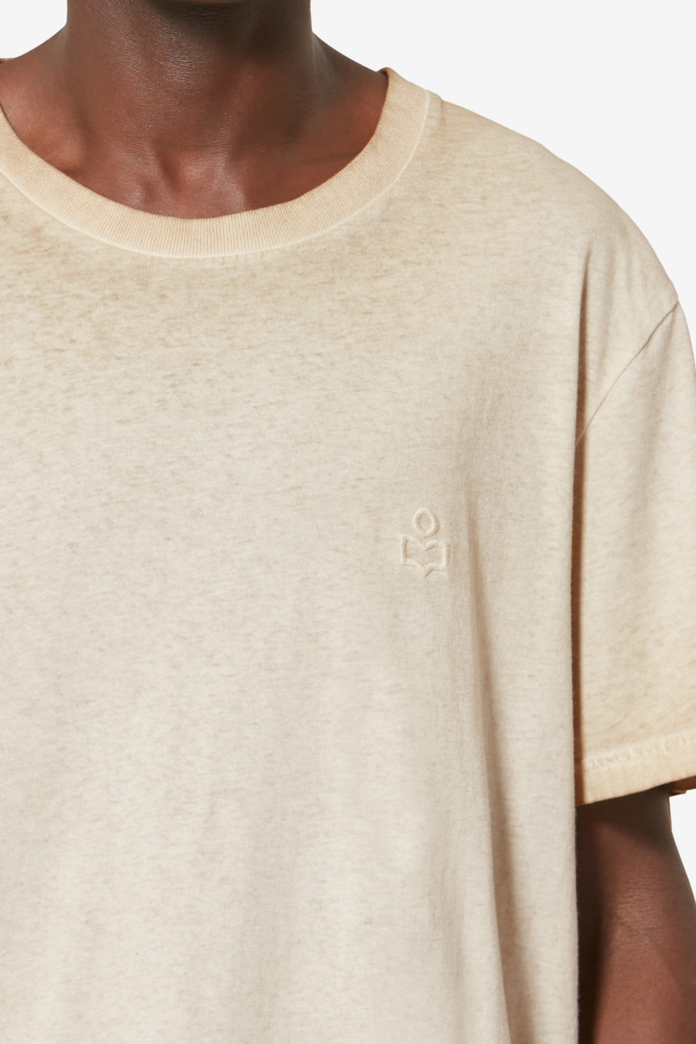 Honoré 워싱 마감 빈티지 코튼 쇼트 슬리브 티셔츠 - 베이지색 - Man - 3