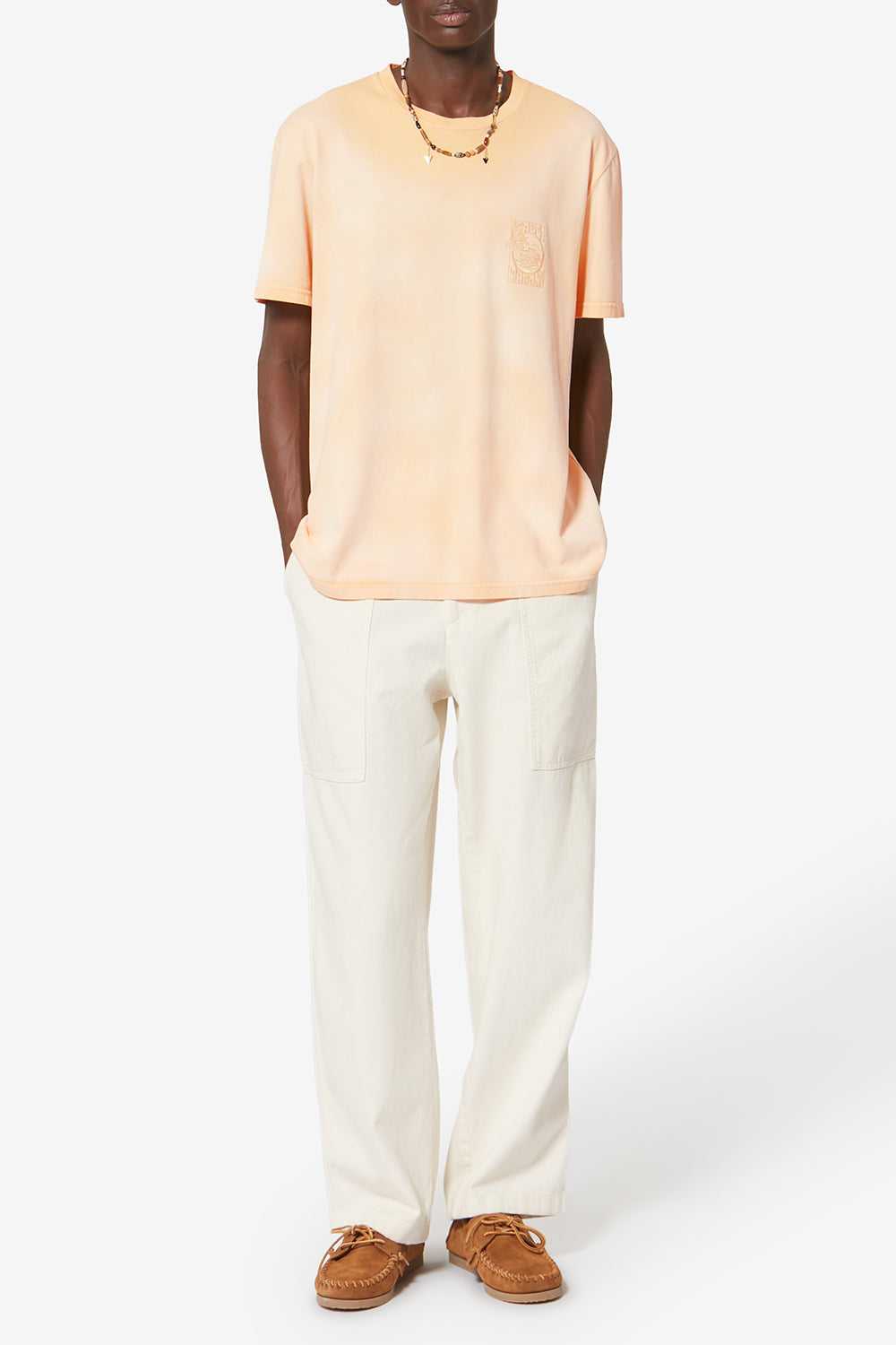 T-shirt à manches courtes honoré en coton fané - Sunset - Man - 2