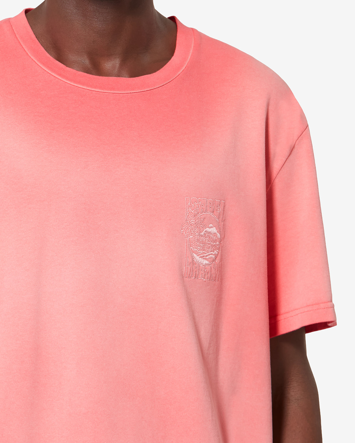 T-shirt honore en coton délavé - Rose - Man - 2
