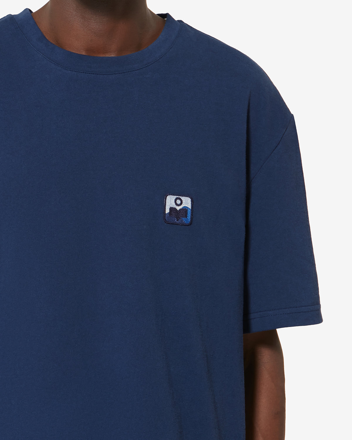 Hugo short-sleeve cotton t-shirt with patch - Indigo - Man - 2