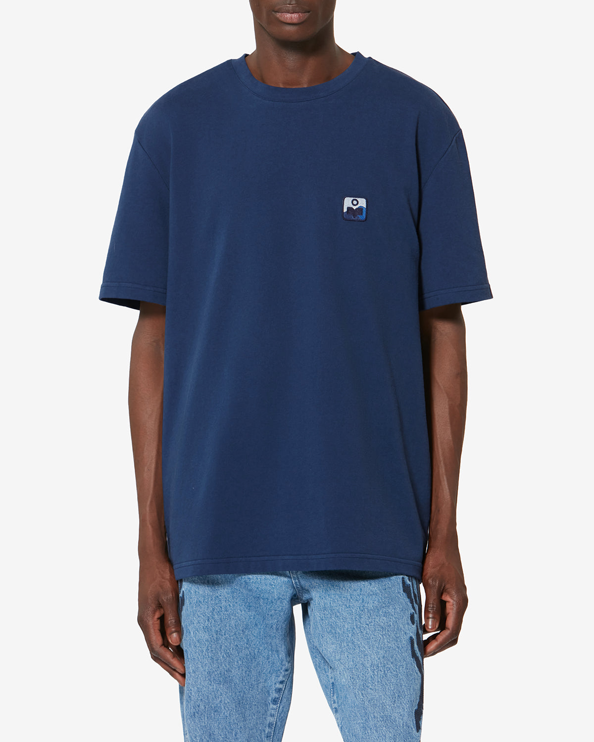 Hugo short-sleeve cotton t-shirt with patch - Indigo - Man - 3