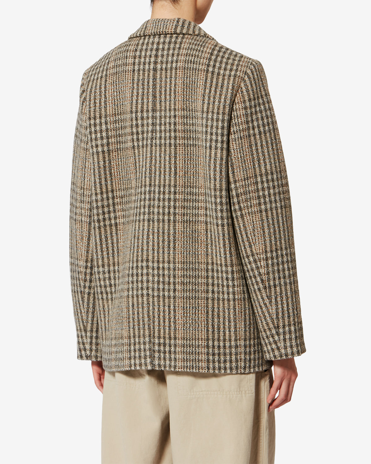 Charlyne checkered virgin wool jacket - Beige - Woman - 4