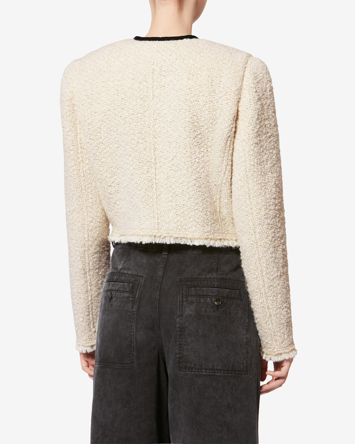 Chaqueta gradilia de lana bouclé - Crudo - Woman - 4