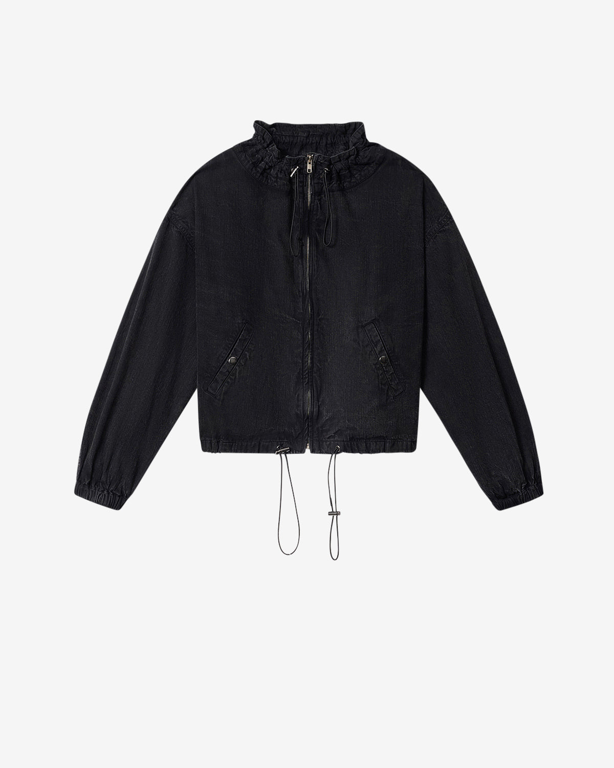 Plume short chambray jacket - Black - Woman - 5