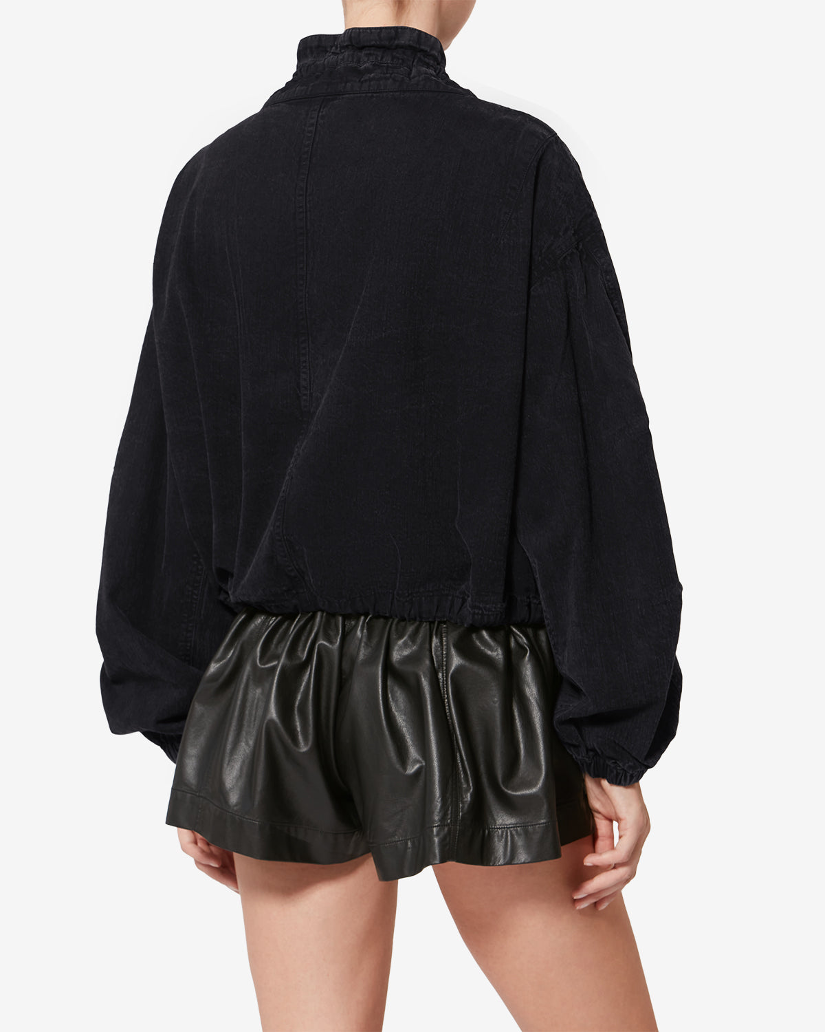 Plume short chambray jacket - Black - Woman - 4