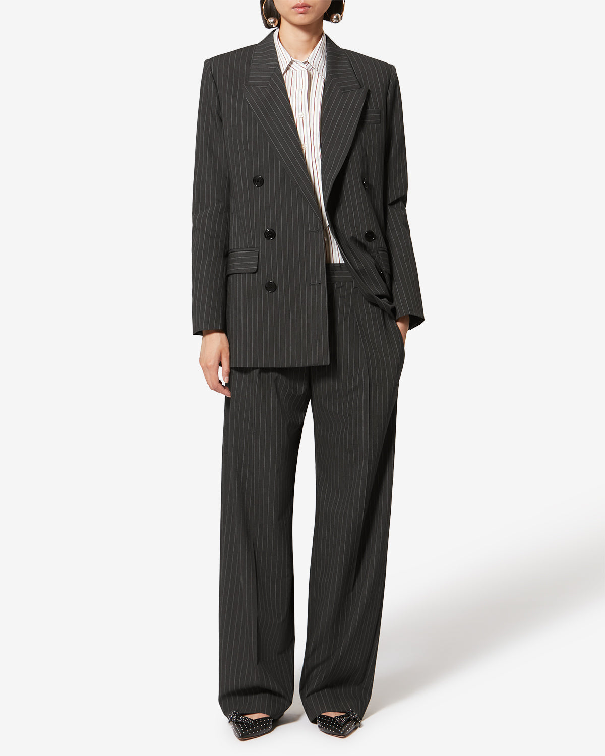 ジャケット・アウター SUMARI WGabardineBalmacaanCoat JEVIMA JACKET Woman anthracite | ISABEL MARANT Official online store