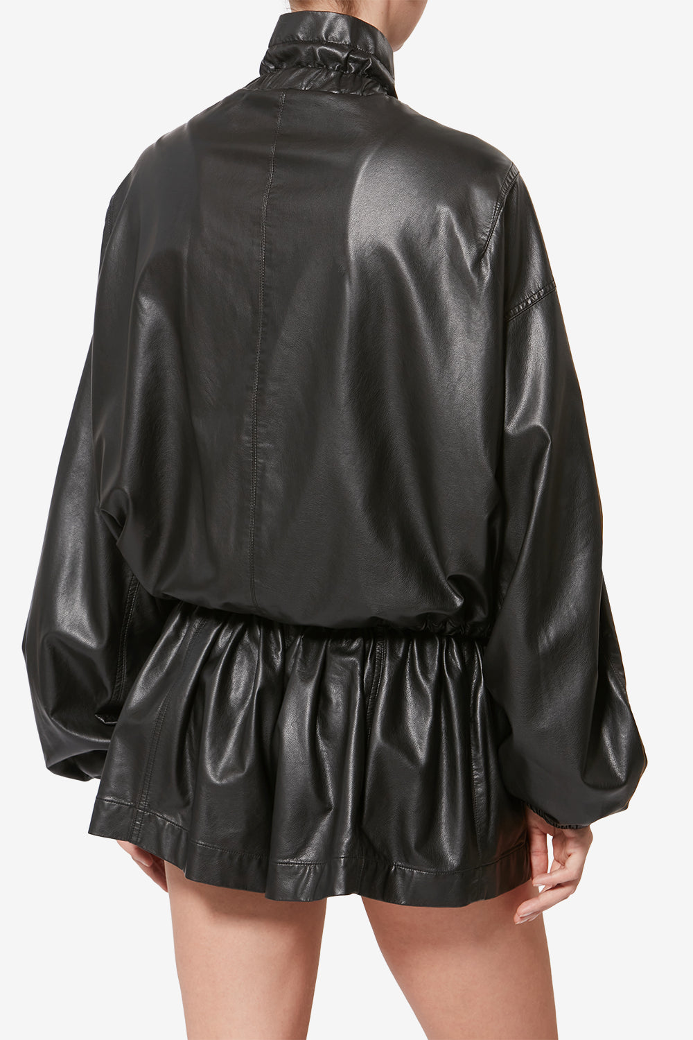 Neela jacket in fine and supple faux leather - Black - Woman - 5