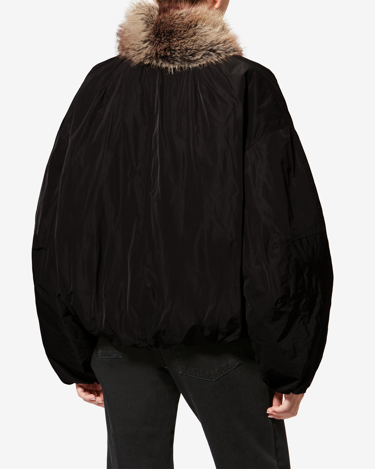 Charone short parka with faux fur lining - Black - Woman - 4