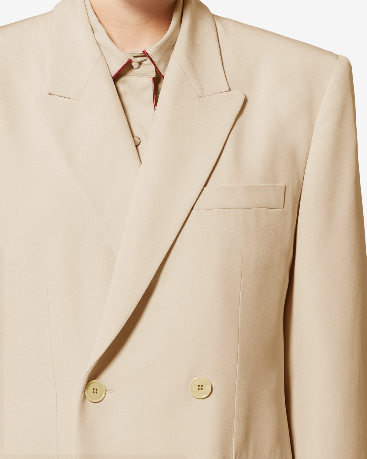 Chaqueta calie de crepé de seda - Crudo - Woman - 2