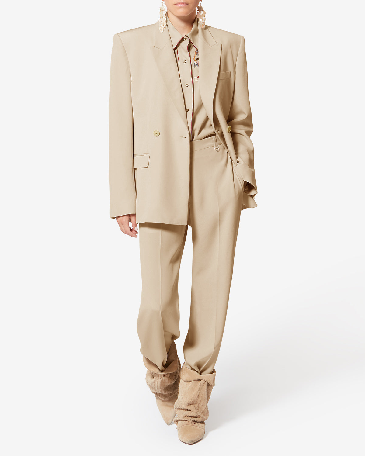 Chaqueta calie de crepé de seda - Crudo - Woman - 1