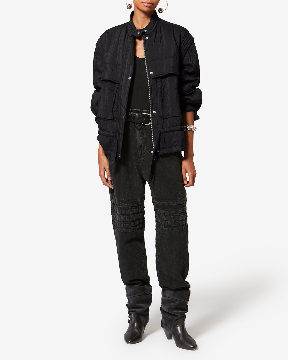 Isabel Marant ノーカラージャケット ブラック・ホワイト 2026年最新】ISABEL MARANT ETOILE レディース ノーカラージャケットの