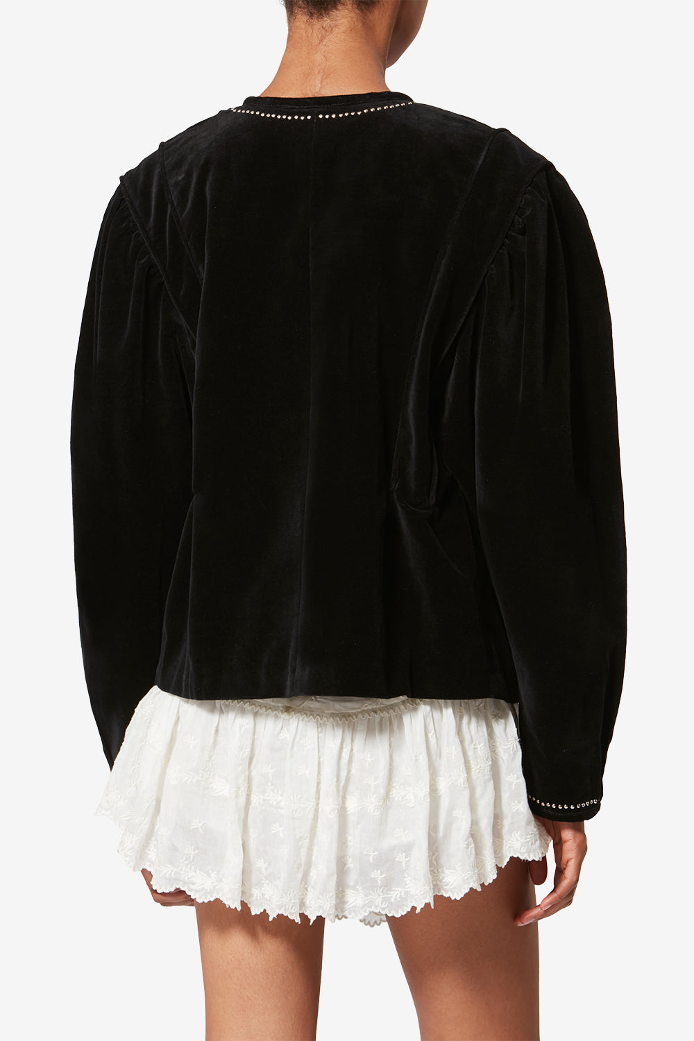 Chaqueta pietra de terciopelo - Negro - Woman - 5