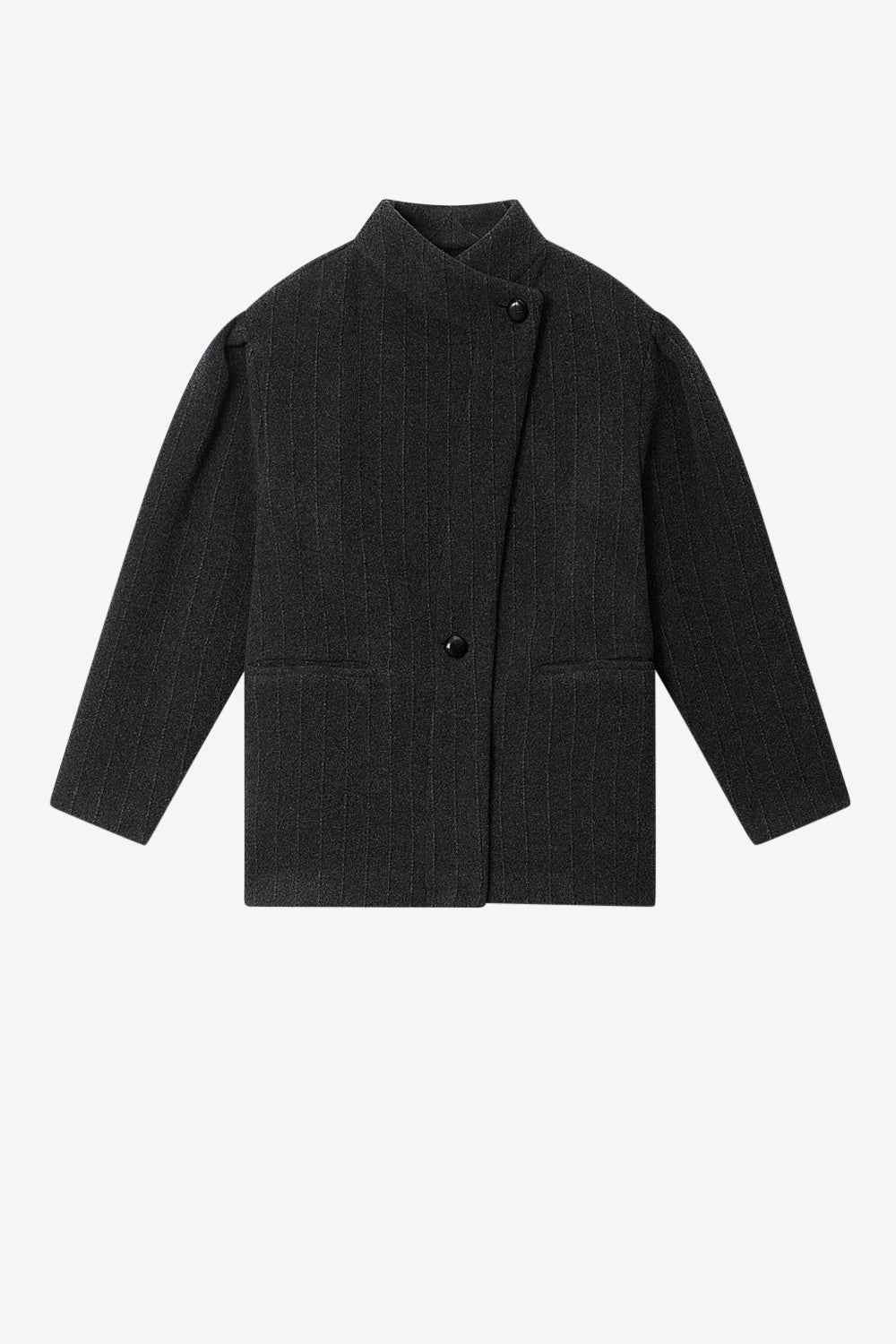 Chaqueta jabadine de lana - Anthracite - Woman - 1