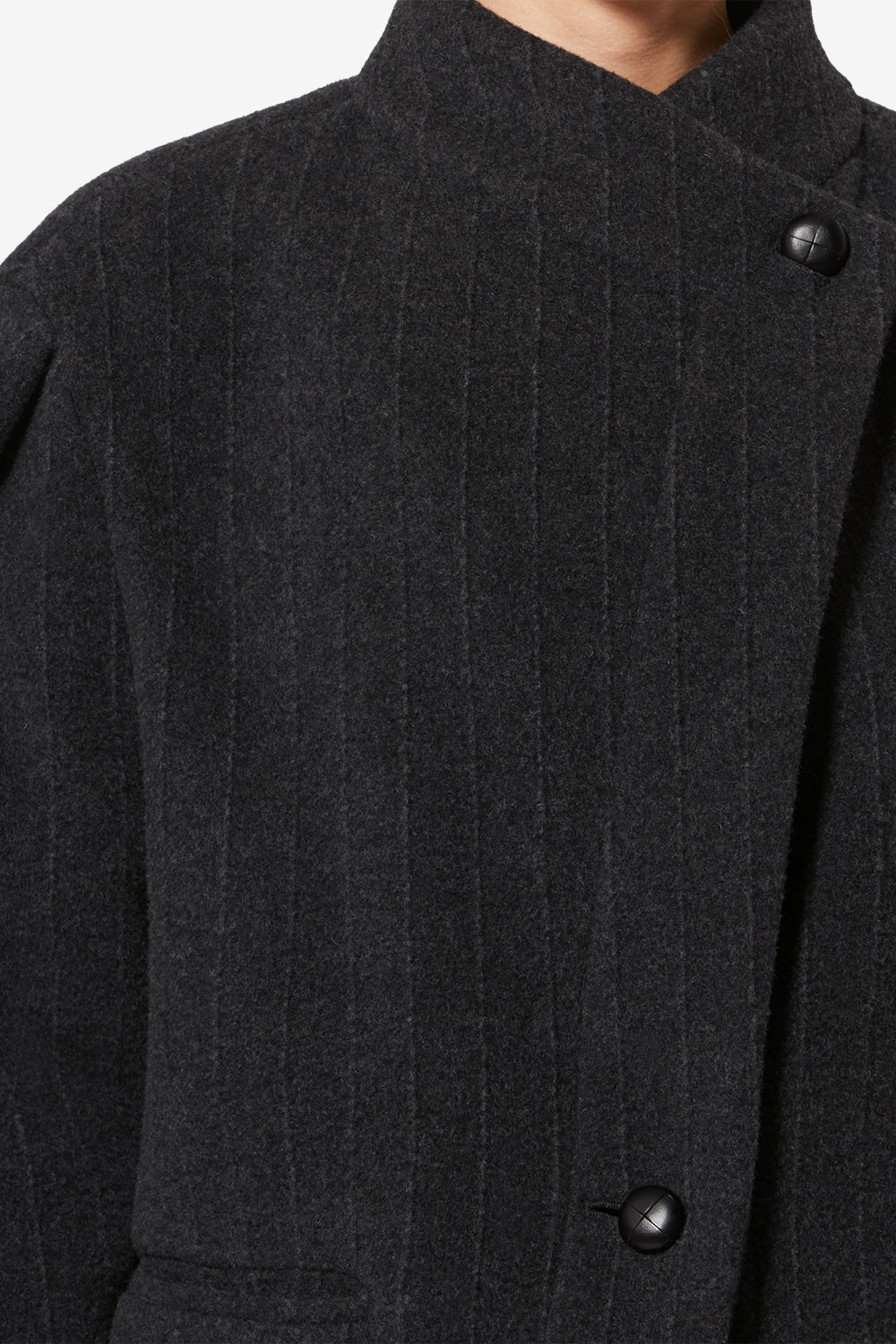 Chaqueta jabadine de lana - Anthracite - Woman - 3