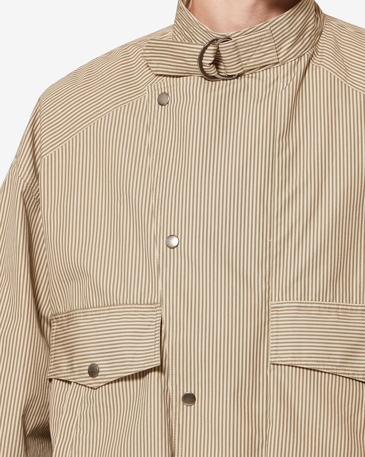 Corto striped cotton jacket - Beige-khaki - Man - 2