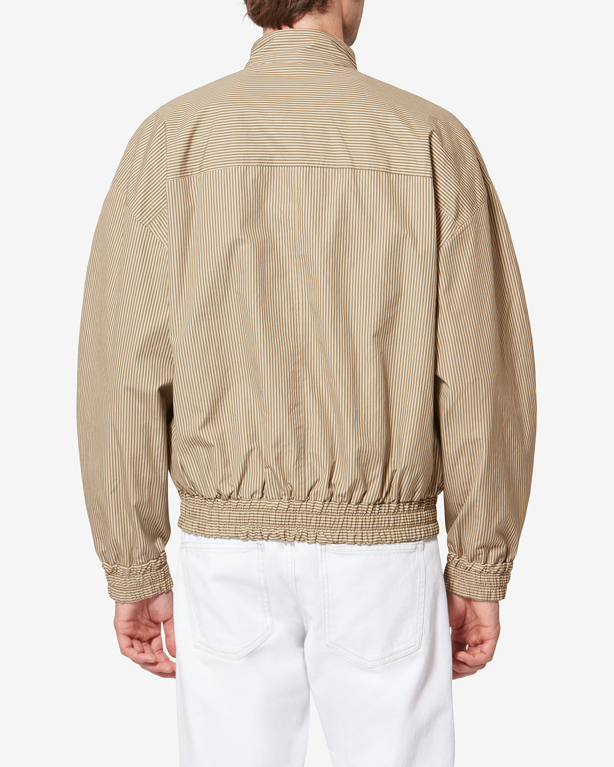 Corto striped cotton jacket - Beige-khaki - Man - 4