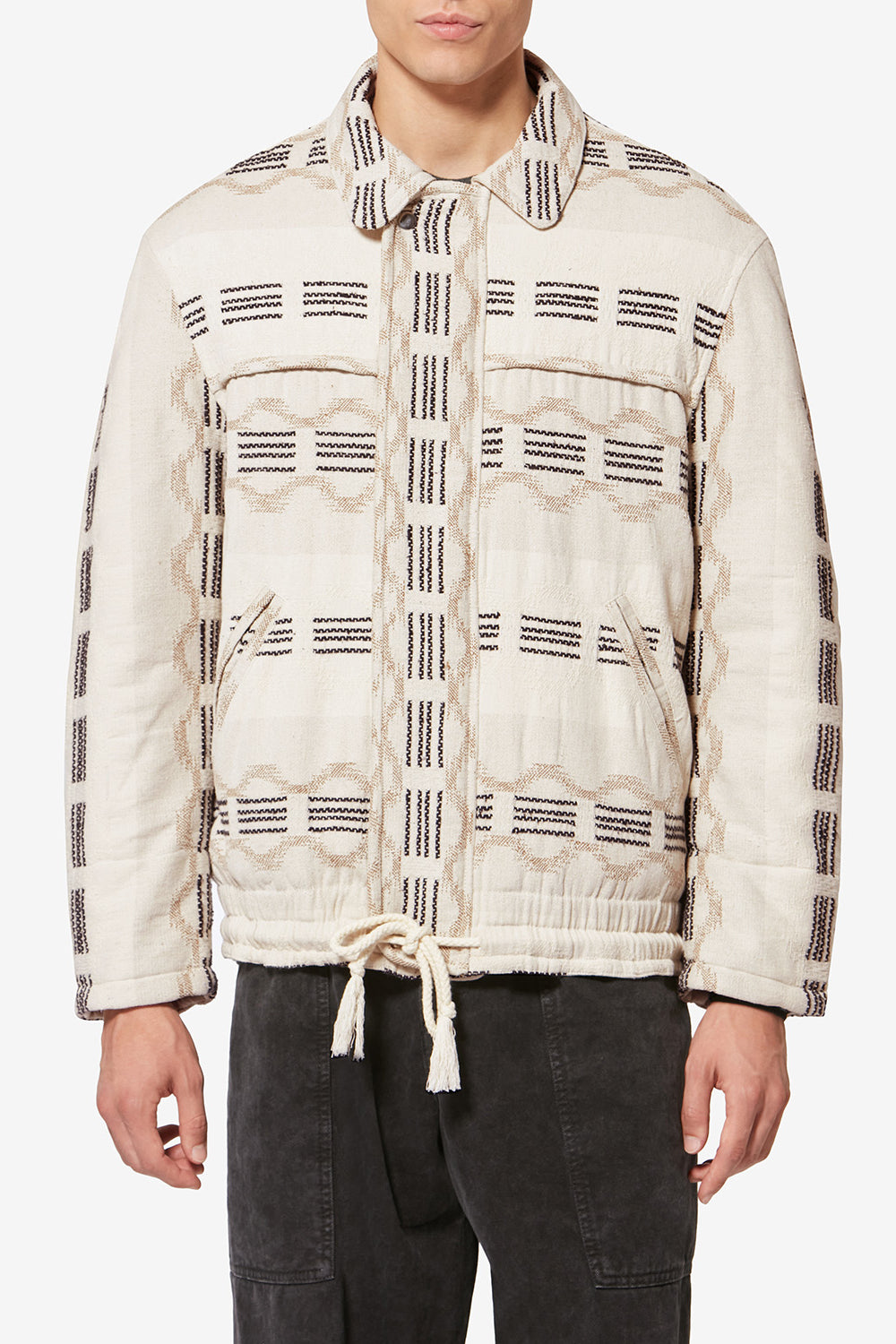 Deyis wavy jacquard jacket - Ecru - Man - 4